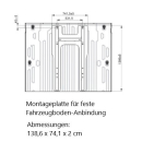 2-er-Schlafsitzbank SAF42 - Breite 112 cm - Sitzhöhe 47,50 cm - inkl. Montageplatte für feste Fahrzeugboden-Anbindung und Montageset