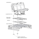 3-er Schlafsitzbank SAF43 - Breite 150 cm - Sitzhöhe 47,50 cm - inkl. Montageadapter für feste Fahrzeugboden-Anbindung und Montageset