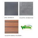 2-er-Schlafsitzbank SAF42 inkl. Bodenplatte Breite: 86 cm-MB Sprinter / L4 / 4 Schienen-PVC Holzoptik Marina TEAK EBONY