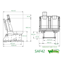 2-er-Schlafsitzbank SAF42 inkl. Bodenplatte Breite: 112 cm-Ducato/Boxer/Jumper/Movano / L4 / 4 Schienen-PVC Holzoptik Marina TEAK EBONY