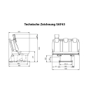 3-er Schlafsitzbank SAF43 inkl. Montageadapter mit Schienensystem und Montageset - 3 komfortable Sitzplätze - Breite  118-150cm - Sitzhöhe 47,50cm - großzügige Schlaffläche - für viele Fahrzeugmodelle geeignet