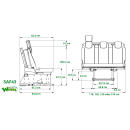 3-er Schlafsitzbank SAF43 inkl. Montageadapter mit Schienensystem und Montageset - 3 komfortable Sitzplätze - Breite  118-150cm - Sitzhöhe 47,50cm - großzügige Schlaffläche - für viele Fahrzeugmodelle geeignet