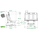 3-er Schlafsitzbank SAF43 inkl. Montageadapter mit Schienensystem und Montageset - 3 komfortable Sitzplätze - Breite  118-150cm - Sitzhöhe 47,50cm - großzügige Schlaffläche - für viele Fahrzeugmodelle geeignet