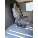Einrichtung für Doppelkabiner-Kastenwagen - Komplettset mit Einzelsitzen, Bodenplatte, Trennwand und Montagekit - Typ MIXTO - VW T6 Transporter - KR - 1 Einzelsitz TAXI