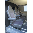 Einrichtung für Doppelkabiner-Kastenwagen - Komplettset mit Einzelsitzen, Bodenplatte, Trennwand und Montagekit - Typ MIXTO - VW T6 Transporter - KR - 1 Einzelsitz TAXI