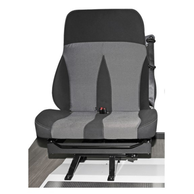 Drehbare Doppelsitzbank FASP Divano 650 - Beifahrerseite - grau/schwarz - mit Drehkonsole und Isofix - für Jumper / Ducato / Boxer X250 / Movano