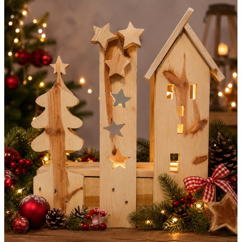 Weihnachtsdorf aus Paletten-Holz