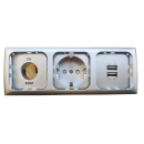 Steckdosen Set 4-teilig – 3-fach Abdeckrahmen, 12V...