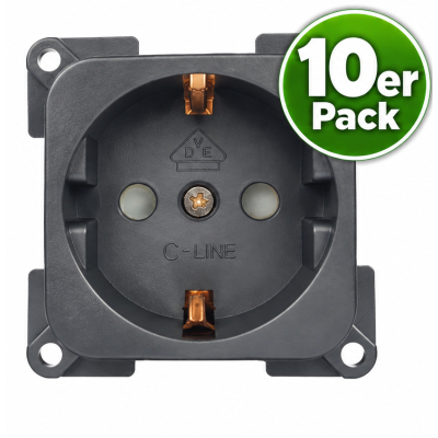 C-Line Steckdose 230V - anthrazit - 10er Pack (3031)