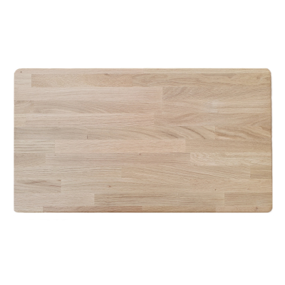 Schwenk- und drehbares Tischgestell in Silber oder Schwarz mit Tischplatte aus Eiche-Massivholz in drei Größen