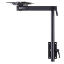 Schwenk- und drehbares Tischgestell in Silber oder Schwarz mit Tischplatte aus Eiche-Massivholz in drei Größen