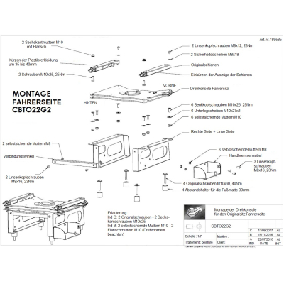 Scopema Drehkonsole Fahrerseite für Peugeot Expert K0 / Jumpy /Toyota Proace ab 2016 - CBTO22G2