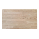 Tischgestell mit Wandhalterschiene und Fuß in Silber mit Tischplatte aus Eiche-Massivholz in drei Größen