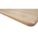 Tischgestell mit Wandhalterschiene und Fuß in Silber mit Tischplatte aus Eiche-Massivholz in drei Größen