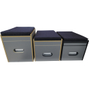 Toilettenhocker grau für Toilette Porta Potti 565 - passgenau - WC Hocker / Stauraum - für Wohnmobil / Van / Caravan