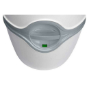 Komplettset Toiletten Hocker grau mit Toilette Porta Potti 565P - inkl. 2 Liter Thetford Aqua Kem - inkl. Gurt zum leichten herausheben