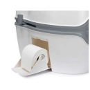 Komplettset Toiletten Hocker grau mit Toilette Porta Potti 565P - inkl. 2 Liter Thetford Aqua Kem - inkl. Gurt zum leichten herausheben