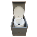 Toilettenhocker grau mit Porta Potti 565P - inkl. 2x Aqua Kem und Gurt zum Herausheben