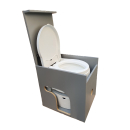 Toilettenhocker grau mit Porta Potti 565P - inkl. 2x Aqua Kem und Gurt zum Herausheben
