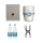 Toilettenhocker grau mit Porta Potti 565P - inkl. 2x Aqua Kem und Gurt zum Herausheben