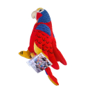 Stofftier Papagei CLEVER VANS - 20 cm - rot - von Misanimo