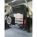 Heckleiter mit Reserveradhalter für Sprinter 907 ab 2018 - L2 - 4x4 Allradantrieb - Fahrerseite - Mattschwarz