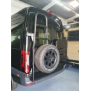 Heckleiter mit Reserveradhalter für Sprinter 907 ab 2018 - L2 - 4x4 Allradantrieb - Fahrerseite - Mattschwarz