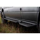 Aluminium Seiten-Trittbretter links und rechts für Mercedes Sprinter 907 L3 - mattschwarz - von Rover Vans