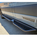 Aluminium Seiten-Trittbretter links und rechts für Mercedes Sprinter 907 L3 - mattschwarz - von Rover Vans