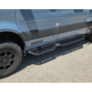 Aluminium Seiten-Trittbretter links und rechts für Mercedes Sprinter 907 - L2 - Mattschwarz