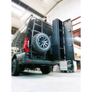 Heckträger mit Heckbox für Ski und Snowboard Größe L für Mercedes Sprinter 907 ab 2018 - Beifahrerseite - mattschwarz