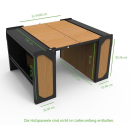 Rover Garage System – 3-in-1 Bett, Schreibtisch & Stauraum - für Mercedes Sprinter 906/907 - L2/L3/L4 - mattschwarz/Eiche - von Rover Vans