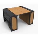 Rover Garage System – 3-in-1 Bett, Schreibtisch & Stauraum - Mattschwarz/Eiche - geeignet für Sprinter 907 L2/L3