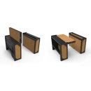 Rover Garage System – 3-in-1 Bett, Schreibtisch & Stauraum - Mattschwarz/Eiche - geeignet für Sprinter 907 L2/L3