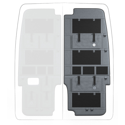 Hecktür Organizer für Kastenwagen - für viele Fahrzeugtypen geeignet - Moon Organizer MAX Grau-Mercedes Sprinter 906 / VW Crafter I - H2-Fahrerseite / links