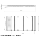 Aluminium Dachgepäckträger für Ford Transit 148 / 710 / ab 2014 - L3H2, L3H3 oder L4H3  - Mattschwarz