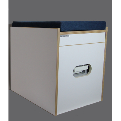 Toiletten Hocker Porta Potti 335 weiß inkl. Polster blau ohne Toilette