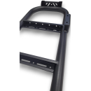 Heckleiter mit Reserveradhalter für Ford Transit MK8 ab 2014 - FWD, RWD oder 4x4 - Fahrerseite - mattschwarz - für Scharniere 180° und 270°