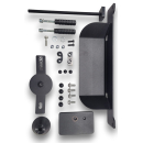 Heckleiter mit Reserveradhalter für Mercedes Sprinter 907 ab 2018 - L2 - FWD, RWD oder 4x4 - Fahrerseite - Scharniere 180° - mattschwarz - von Rover Vans