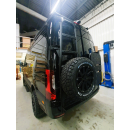 Heckleiter mit Reserveradhalter für Mercedes Sprinter 907 ab 2018 - L2 - FWD, RWD oder 4x4 - Fahrerseite - Scharniere 180° - mattschwarz - von Rover Vans