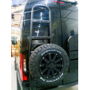 Heckleiter mit Reserveradhalter für Mercedes Sprinter 906 bis 2018 - L2 - FWD, RWD oder 4x4 - Fahrerseite - Scharniere 180° - mattschwarz - von Rover Vans