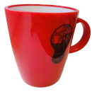 Henkelbecher CLEVER VANS aus Resylin - für kalte und heiße Getränke - mit Antirutsch-Dichtung - 300 ml, rot