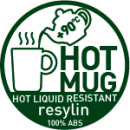 Henkelbecher CLEVER VANS aus Resylin - für kalte und heiße Getränke - mit Antirutsch-Dichtung - 300 ml, rot