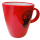 Henkelbecher CLEVER VANS aus Resylin - für kalte und heiße Getränke - mit Antirutsch-Dichtung - 300 ml, rot