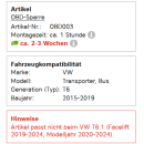 Bear-Lock - ODB Sperre für VW T6, 2015-2019, ODB003 - inklusive Montage