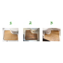 Duschwanne mit herausnehmbarem Duschboden aus Holz / Holzrost in Teak-Optik - für Kassettentoilette - passend für Clever Reisemobile