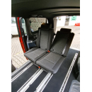 2-er Schlafsitzbank S2 von Aguti mit integrierter Kopfstütze, Beinauflage und Adapter für Mercedes Benz Vito / V-Klasse mit Originalschienenn