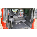 2-er Schlafsitzbank S2 von Aguti mit integrierter Kopfstütze, Beinauflage und Adapter für Mercedes Benz Vito / V-Klasse mit Originalschienenn