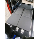 2-er Schlafsitzbank S2 von Aguti mit integrierter Kopfstütze, Beinauflage und Adapter für Mercedes Benz Vito / V-Klasse mit Originalschienenn