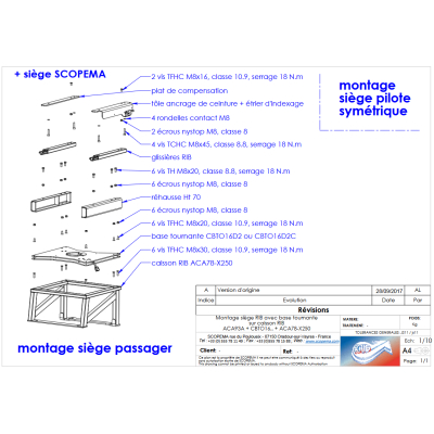 Scopema Drehkonsole Fahrerseite für Jumper/Boxer/Ducato X250 (seit 2006) - CBTO16G2RIB